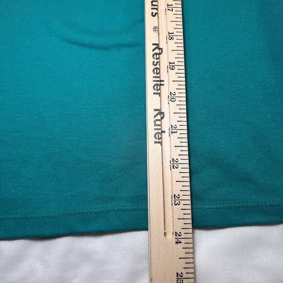 ENGLISH FACTORY Top Size M Teal Green Mini Ruffle Puff Sleeve Crew Neck T-Shirt - Picture 11 of 13